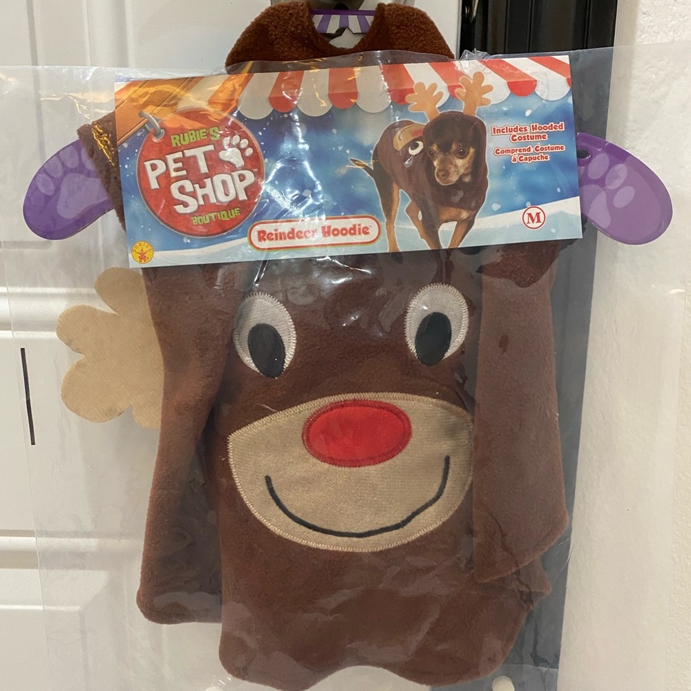 🎄Rubie's Boutique Dog/Pet Reindeer Hoodie/Costume - Medium - NWT